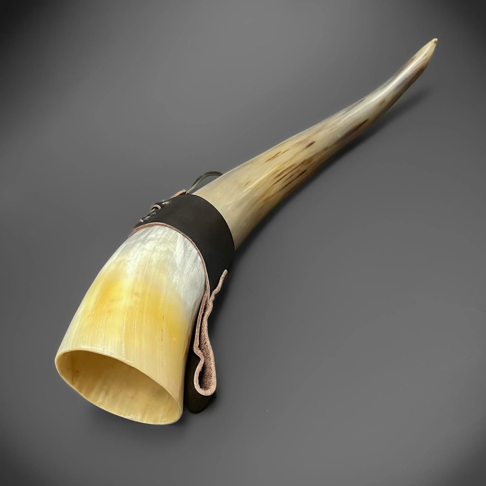 Drinking Horn with Leather Holster - Raven Forge - Image 3